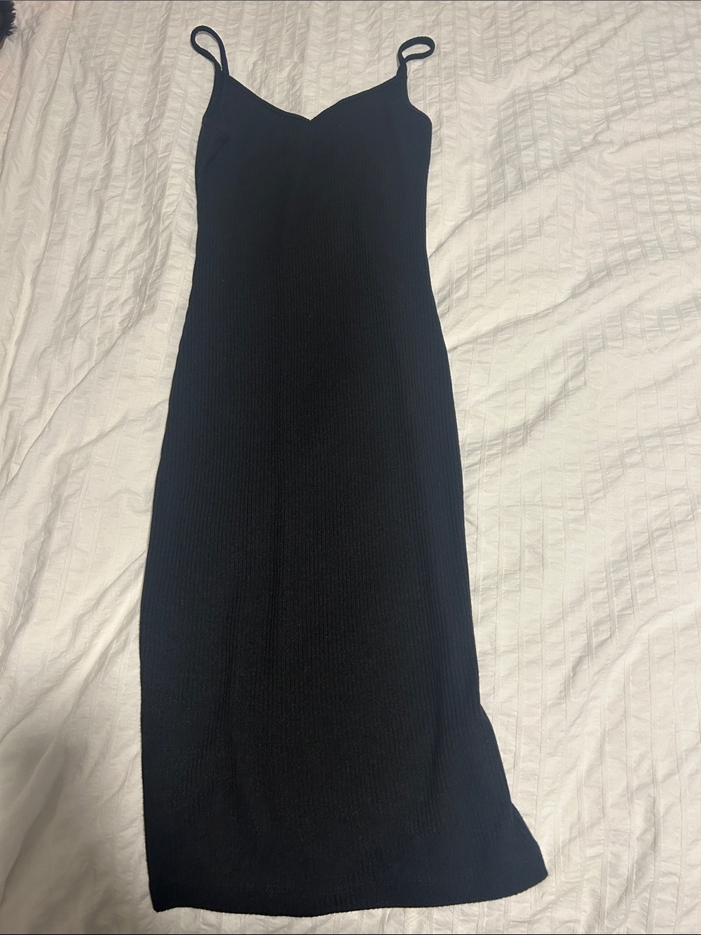 Dynamite Black Ribbed Maxi Slip Dress
